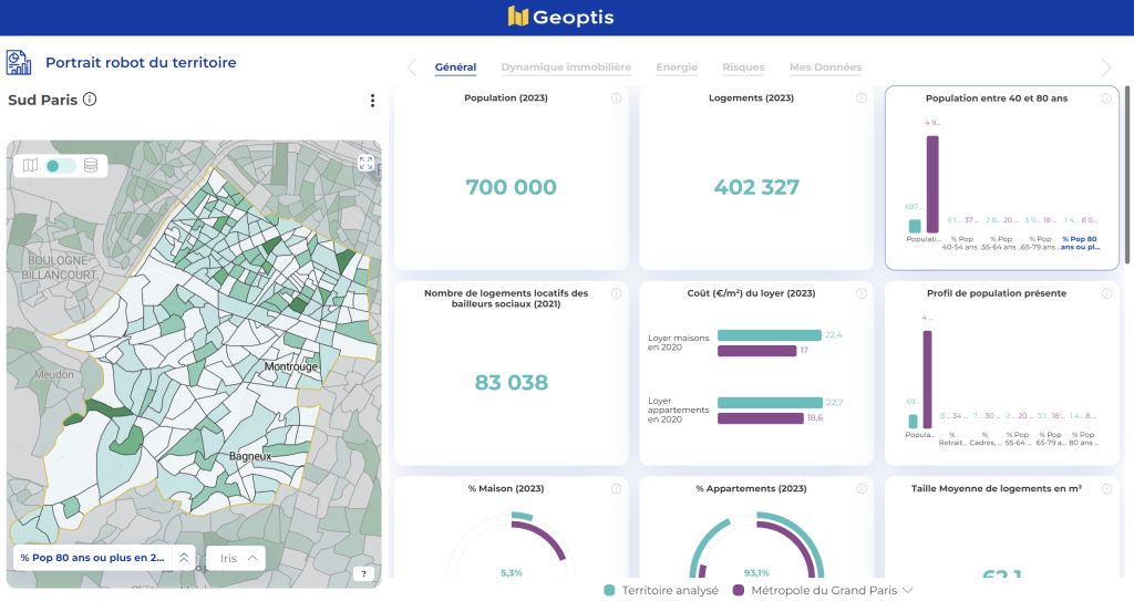 Découvrez une visualisation interactive mettant en lumière les quartiers où la part de population âgée de 80 ans ou plus est la plus importante, ainsi que d'autres données essentielles telles que le nombre d’habitants par secteur, la géolocalisation des populations seniors, les flux migratoires entrants/sortants, l’évolution de la population par zone et le nombre de communes par zone. Explorez cette carte pour obtenir des insights approfondis sur la démographie locale et les tendances de vieillissement de la population, permettant une meilleure compréhension des dynamiques sociodémographiques.