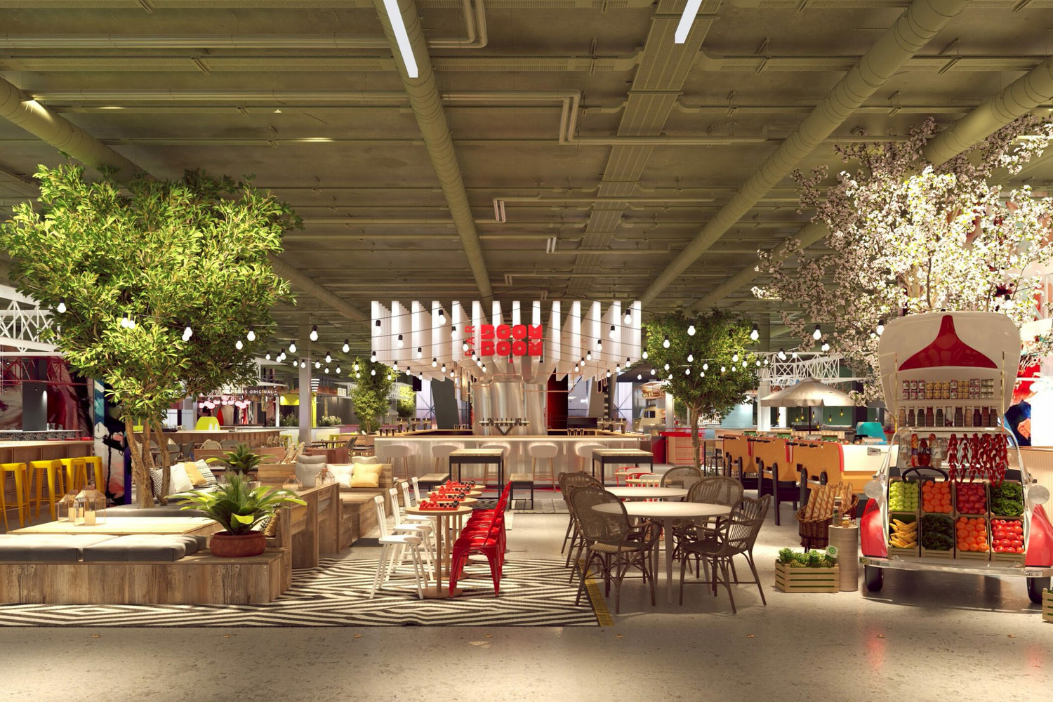 Restaurant moderne à La Villette, Paris, créé par Tomorrow Food avec l'utilisation de la solution Geoptis pour améliorer l'expérience client et créer des lieux de vie