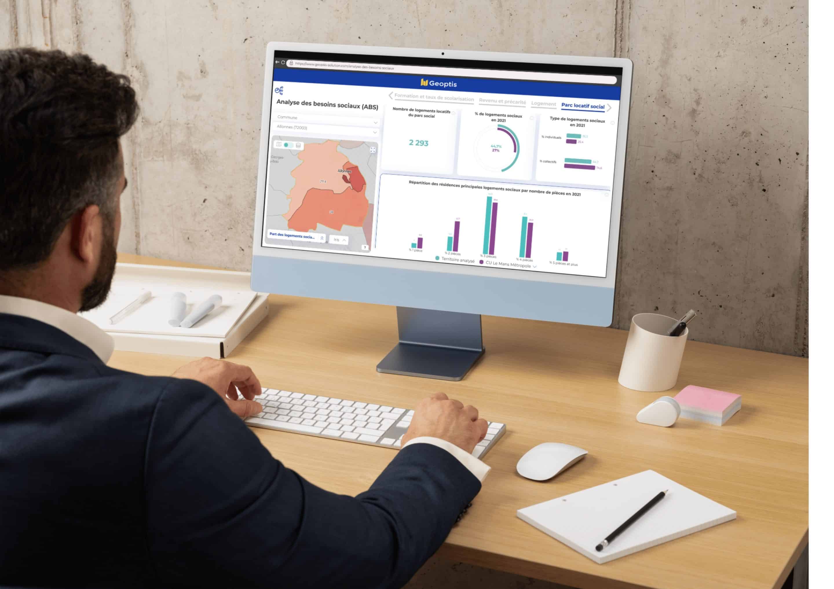 Tableau de bord ABS dans Geoptis Solution